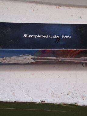 Elegant Serving Tongs Silverplated Cake tongs Embossed Scissor Style New Davco